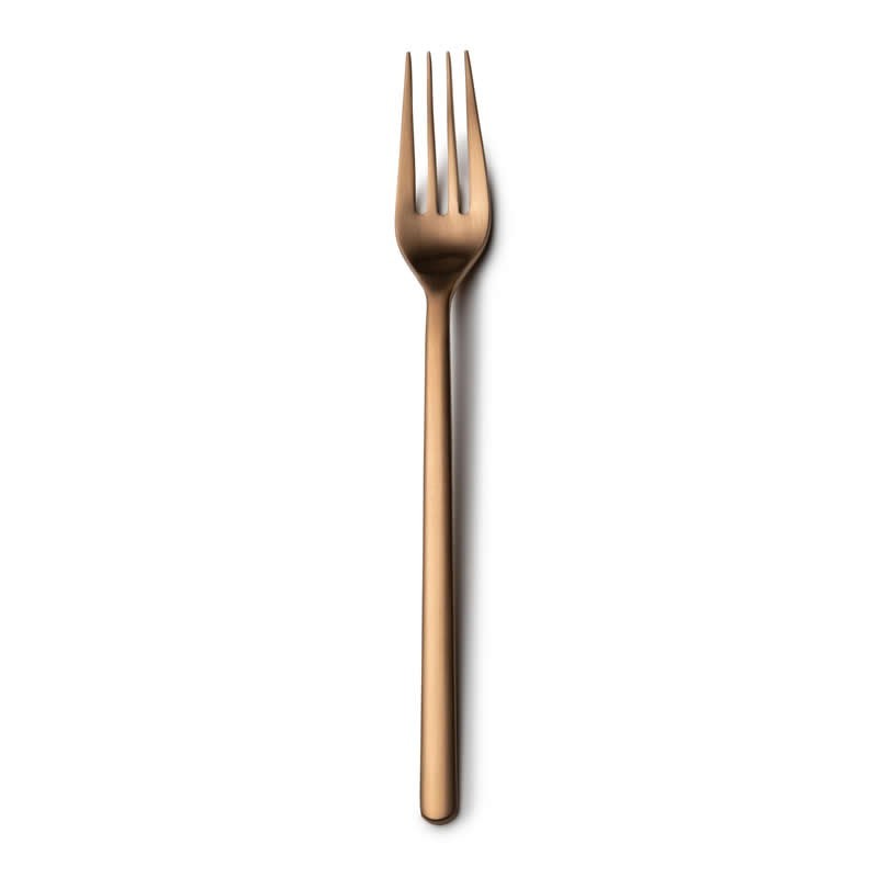 #-96-Tenedor Lunch Nature 18/0 Mate Cobre