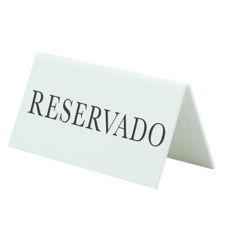 Letrero Mesa "Reservado" 5X10X4.5Cm