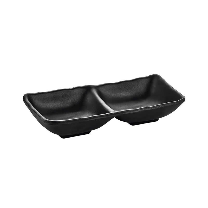 Doble Bowl Terra Me Negro 17.5X8.5X3.5Cm