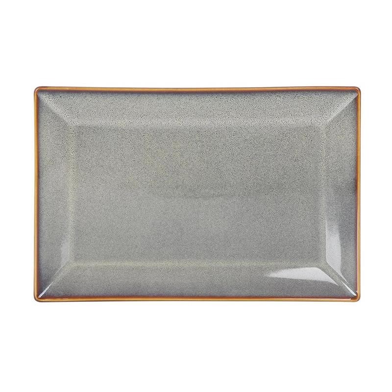 #-12- Bandeja Ming Rectangular Gris 30X20X2Cm