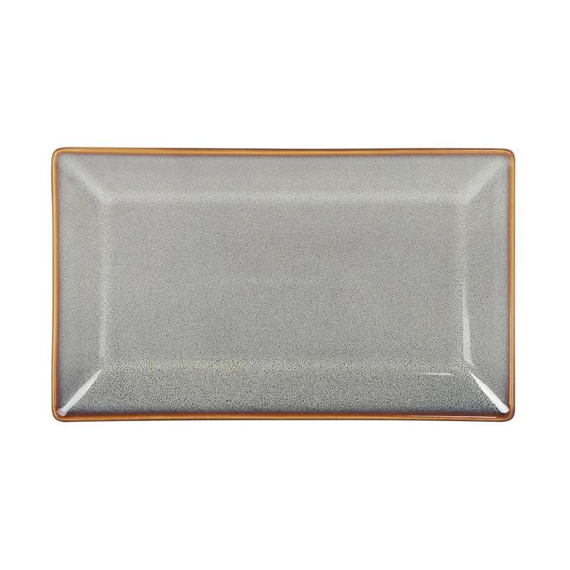 #-24- Bandeja Ming Rectangular Gris 25X15X2Cm