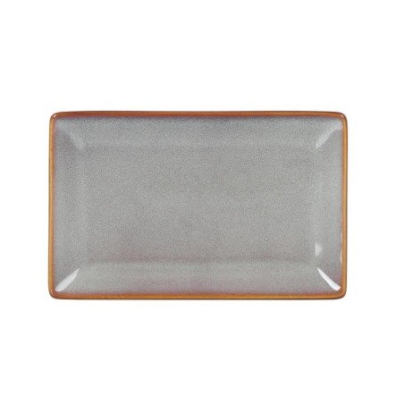 #-48- Bandeja Ming Rectangular Gris 20X13X1.5Cm