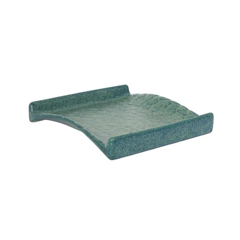#-36- Bandeja Verde Madras 16X16X2,5Cm