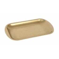 #-72-Bandeja Dorada Inox Vintage 23.5X14X1.5Cm