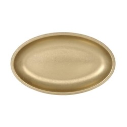 #-48- Bandeja Oval Dorada Inox 30X18.5X2.5Cm