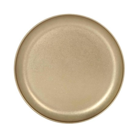 #-36- Plato Llano Dorado Inox Vintage Ø26X2Cm