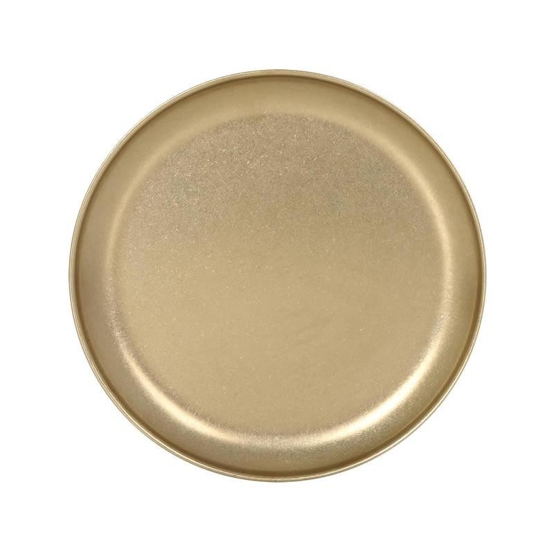 #-72- Plato Llano Dorado Inox Vintage Ø23X1.7Cm