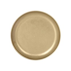 #-72- Plato Postre Dorado Inox Vintageø20X1.7Cm