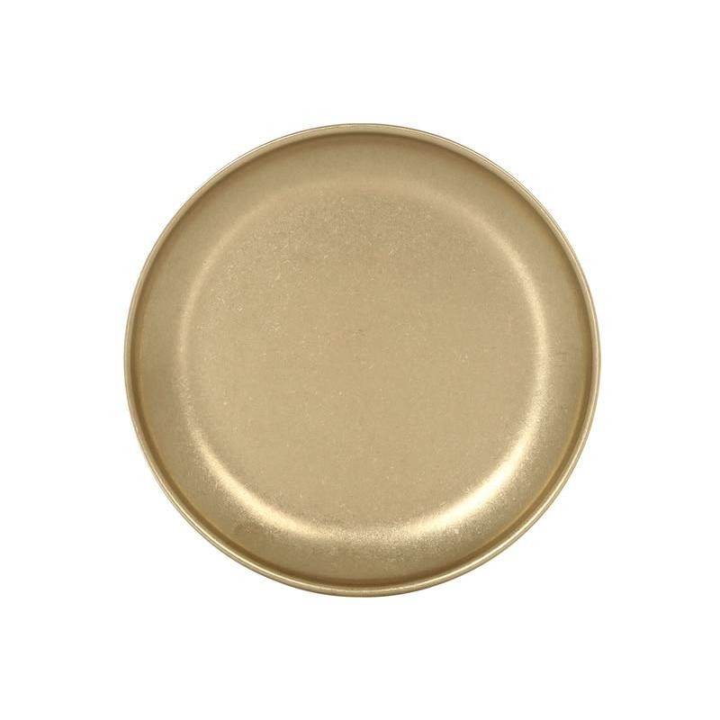 #-72-Plato Postre Dorado Inox Vintage Ø17Cm