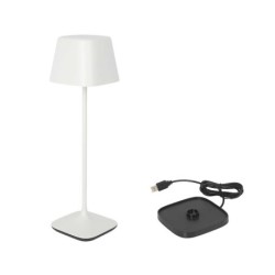 Lampara Blanca Y Cargador Yttriya 10.3X10.3X36Cm