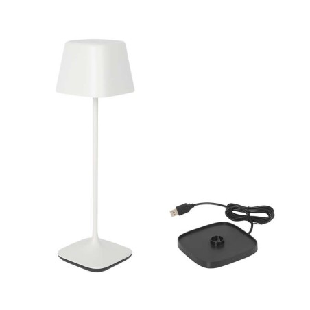 Lampara Blanca Y Cargador Yttriya 10.3X10.3X36Cm