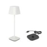 Lampara Blanca Y Cargador Yttriya 10.3X10.3X36Cm