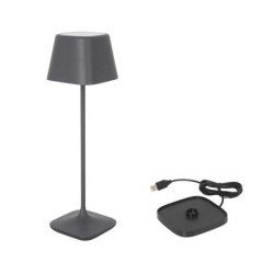 Lampara Gris Y Cargador Yttriya 10.3X10.3X36Cm