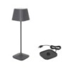 Lampara Gris Y Cargador Yttriya 10.3X10.3X36Cm