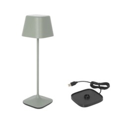 Lampara  Verde Y Cargador Yttriya 10.3X10.3X36Cm