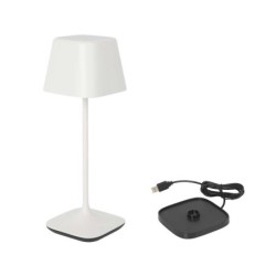 Lampara Blanca Y Cargador Yttriya 10.3X10.3X30Cm