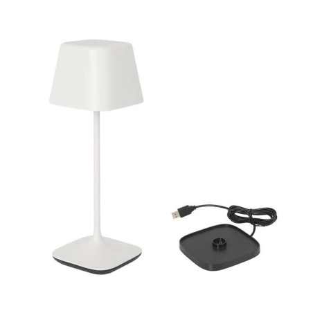 Lampara Blanca Y Cargador Yttriya 10.3X10.3X30Cm