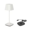 Lampara Blanca Y Cargador Yttriya 10.3X10.3X30Cm