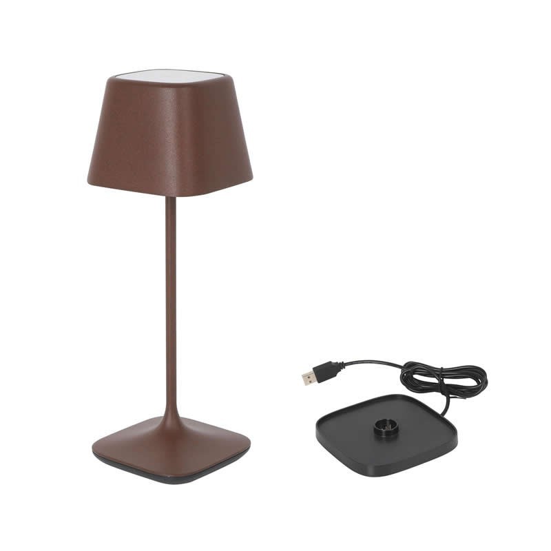 Lampara Corten Y Cargador Yttriya 10.3X10.3X30Cm