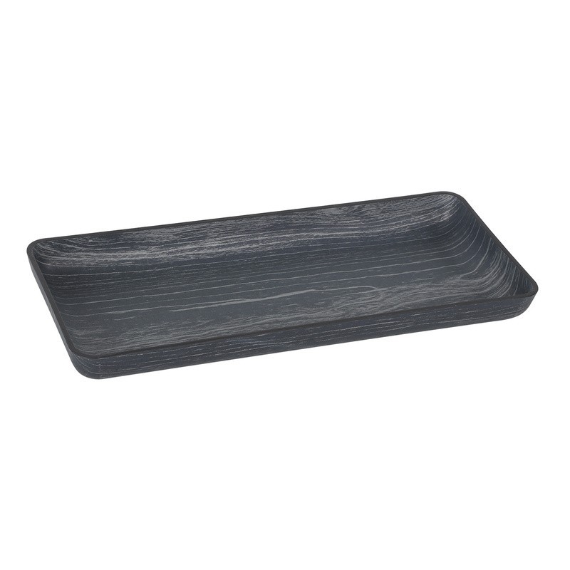 Bandeja Negra Rectagular Ps 10,5X24,5X2,5Cm