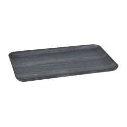 Bandeja Negra Rectagular Ps 20X38X2,5Cm