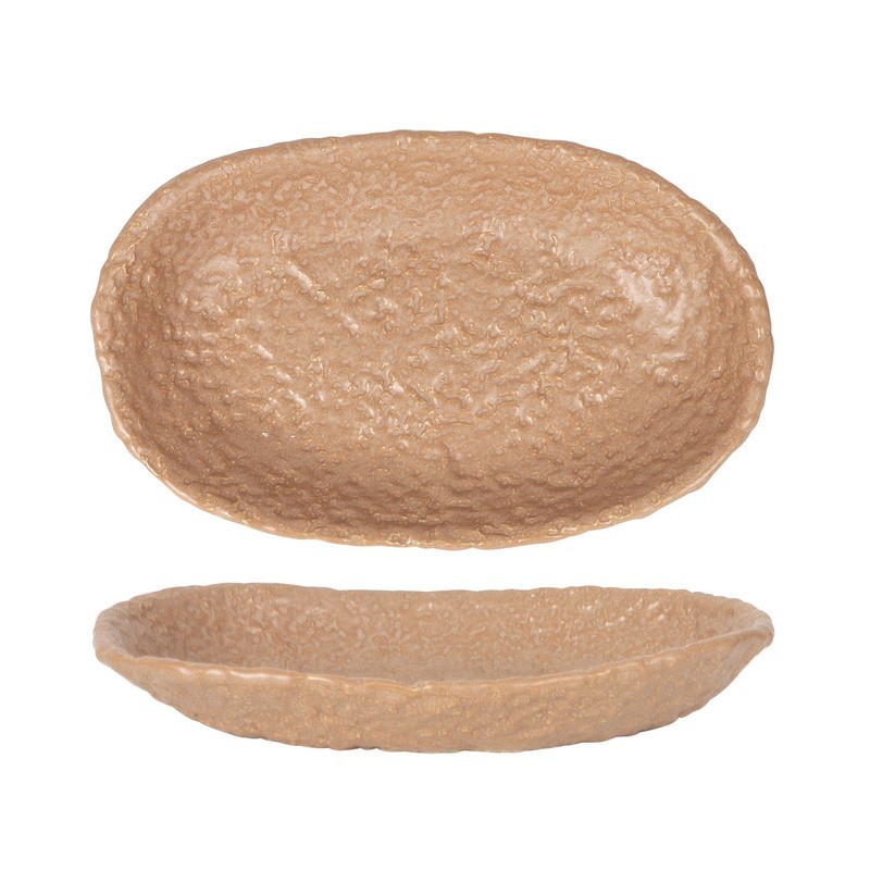 Bandeja Oval Beige Oleiro 26X16X4Cm