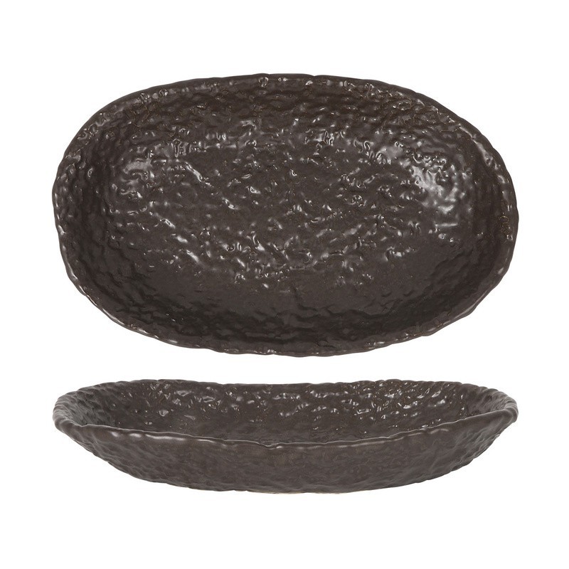 Bandeja Oval Marron Oleiro 26X16X4Cm