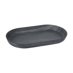 Bandeja Oval Negra Ps 13,5X23,5X2,5Cm