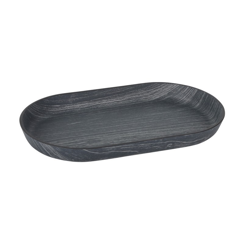 Bandeja Oval Negra Ps 13,5X23,5X2,5Cm