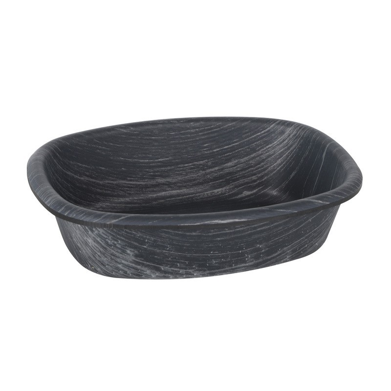 Bandeja Oval Negra Ps 14,5X19X5,5Cm