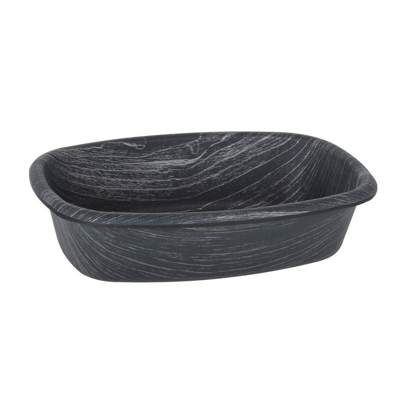 Bandeja Oval Negra Ps 15,5X23,5X6Cm