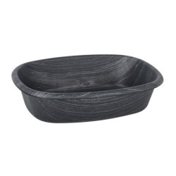 Bandeja Oval Negra Ps 20,5X28,5X7Cm