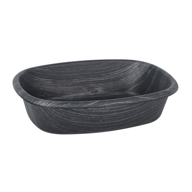 Bandeja Oval Negra Ps 20,5X28,5X7Cm