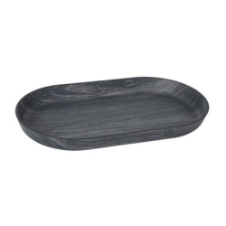 Bandeja Oval Negra Ps 28X15,5X2,5Cm