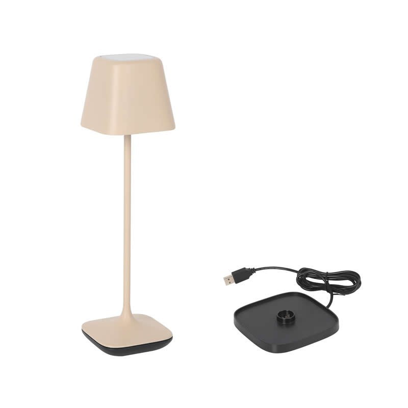 Lampara Cuadrada Beige Y Crg. Yttriya6.8X6.8X25Cm