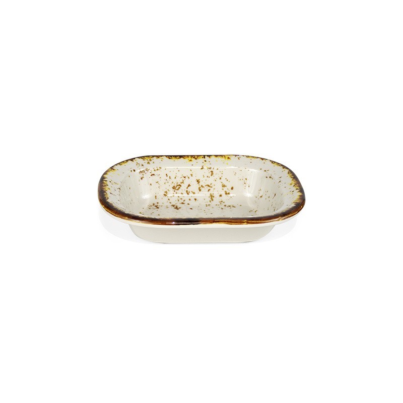 Bowl Rect. Beige Touareg 16X12Cm
