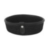 Cesta Yute Negra Ribete Piel 15X5Cm