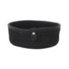 Cesta Yute Negra Ribete Piel 20X7Cm