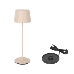 Lampara Redonda Beige Y Cargador Luzerne Ø11X36Cm