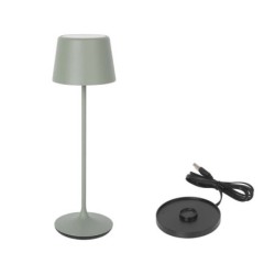 Lampara Redonda Verde Y Cargador Luzerne Ø11X36Cm
