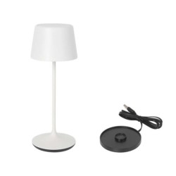 Lampara Redonda Blanca Y Cargador Luzerneø11X30Cm