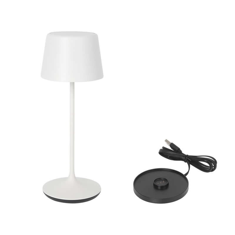Lampara Redonda Blanca Y Cargador Luzerneø11X30Cm