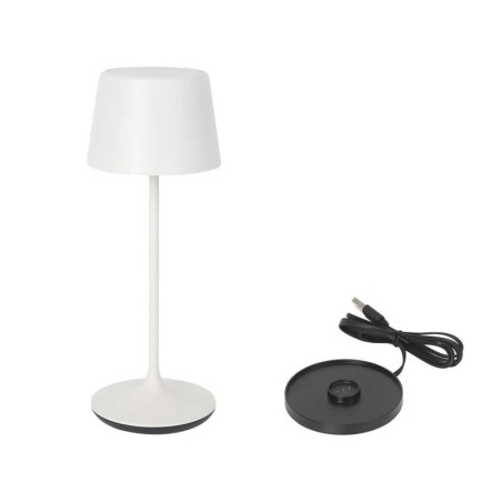 Lampara Redonda Blanca Y Cargador Luzerneø11X30Cm