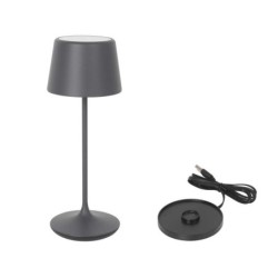 Lampara Redonda Gris Y Cargador Luzerne Ø11X30Cm
