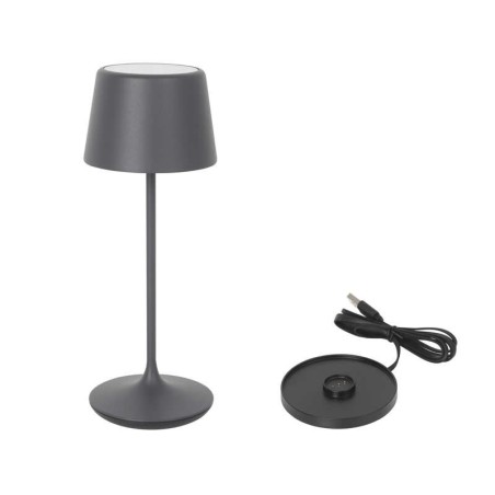 Lampara Redonda Gris Y Cargador Luzerne Ø11X30Cm