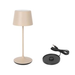 Lampara Redonda Beige Y Cargador Luzerne Ø11X30Cm