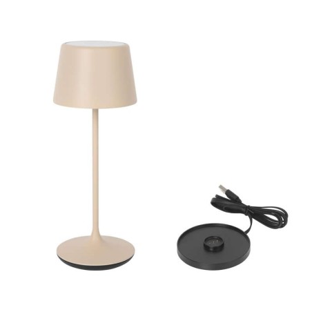 Lampara Redonda Beige Y Cargador Luzerne Ø11X30Cm