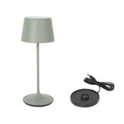 Lampara Redonda Verde Y Cargador Luzerne Ø11X30Cm