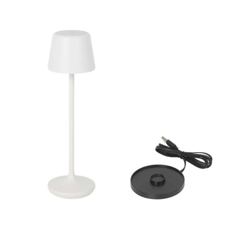 Lampara Redonda Blanca Y Cargador Luzerne Ø6X20Cm