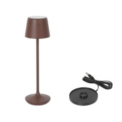 Lampara Redonda Corten Y Cargador Luzerne Ø6X20Cm